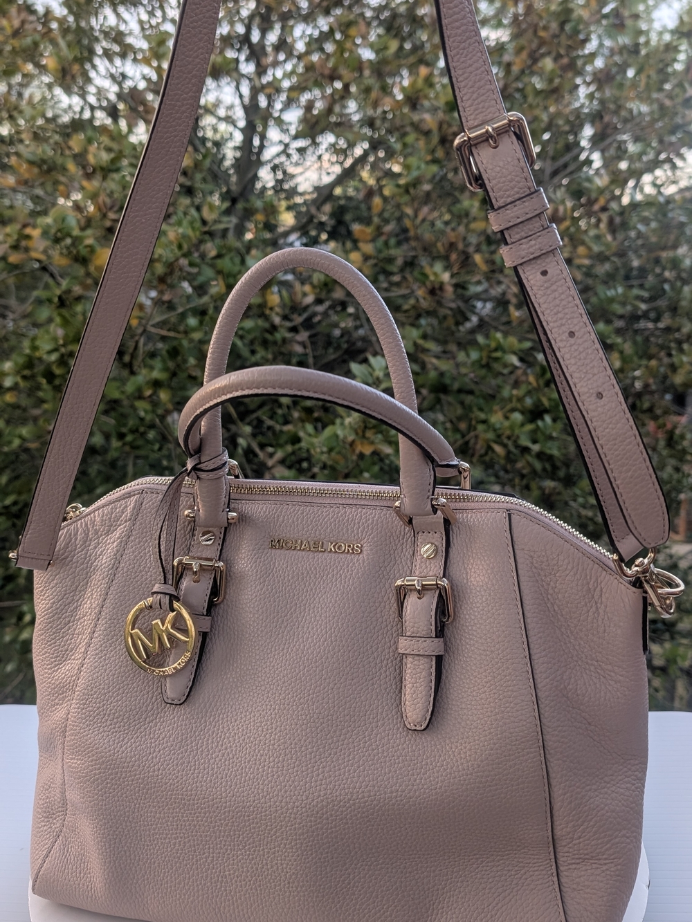 Michael Kors Pebbled Leather Satchel  Ciara